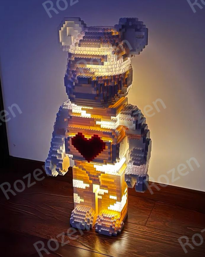 Bearbrick ベアブリック1000% レゴ互換品 LED 付き - メルカリ