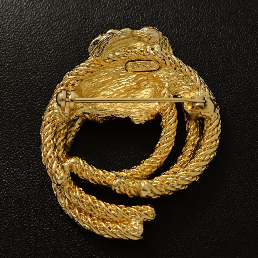 Christian Dior クリスチャンディオール ブローチ･ピンタック 合金 メッキ-20.3g ゴールド 翌日配送可 ♀ A レディース 592028