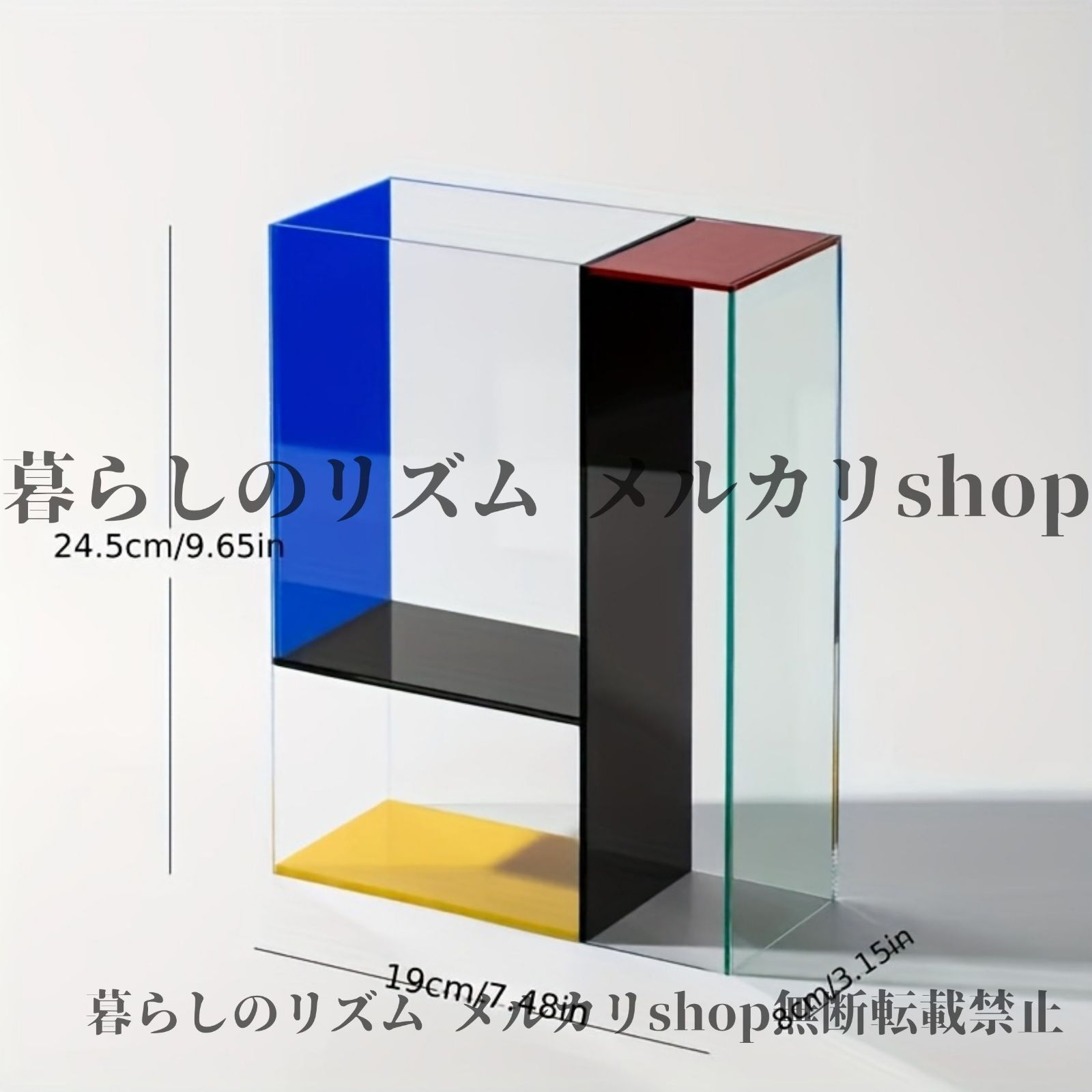 花瓶 花器 フラワーベース モンダ 現代 アクリル花瓶 透明 パネル ホームデコ 部屋デコ モダンアート装飾 アート アート好き 芸術 インテリアデザイン プロダクト おしゃれ ギフト 誕生日プレゼント 新築祝い レッド イエロー ブルー