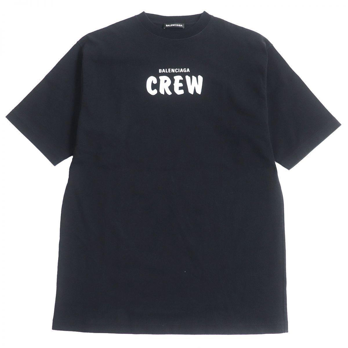 美品□2020年製 BALENCIAGA/バレンシアガ 620969 CREW ロゴプリント 