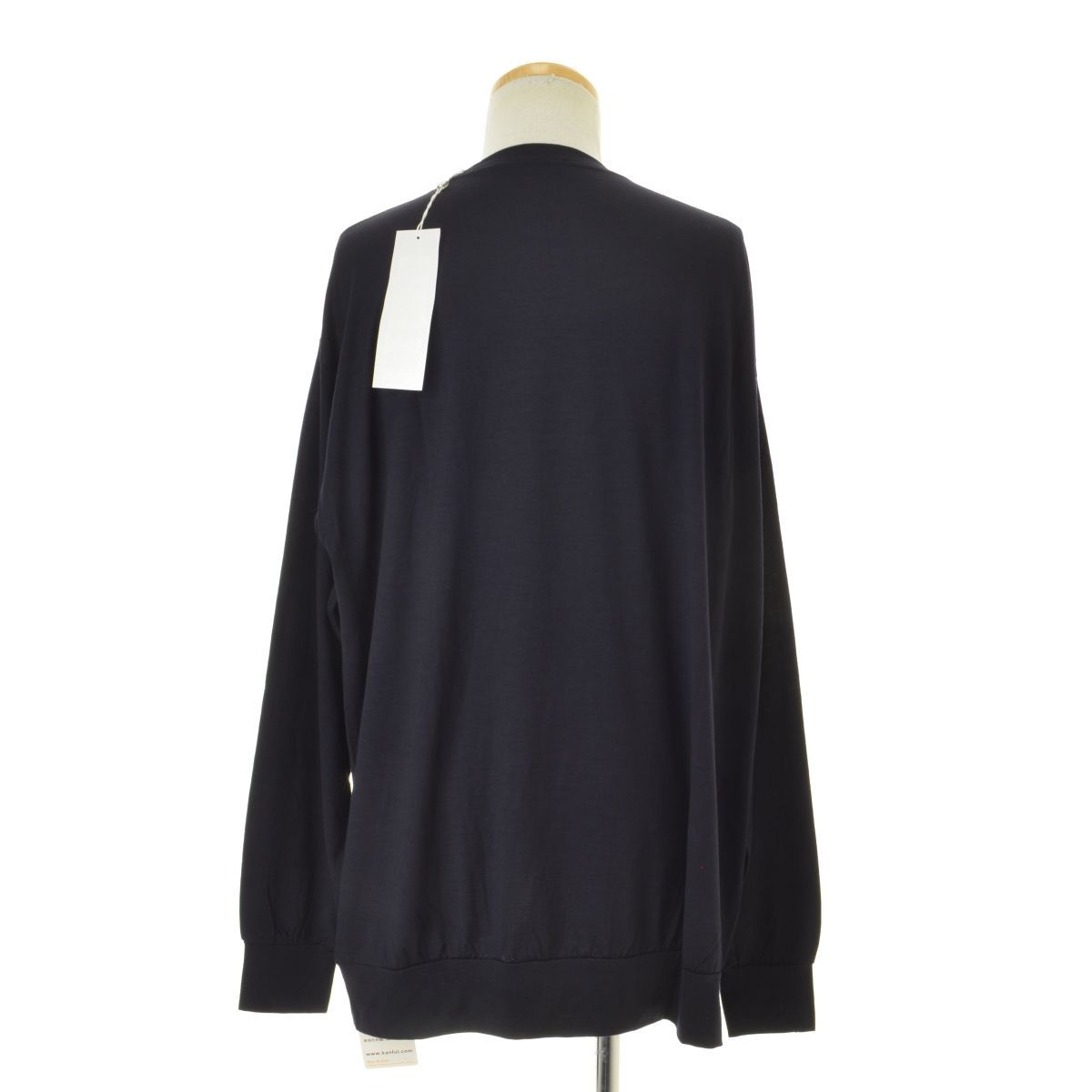 COMOLI サイズ3　サマーウール 長袖クルー BORDER COMOLI Summer Wool Long Sleeve Crew, Border – Navyblue