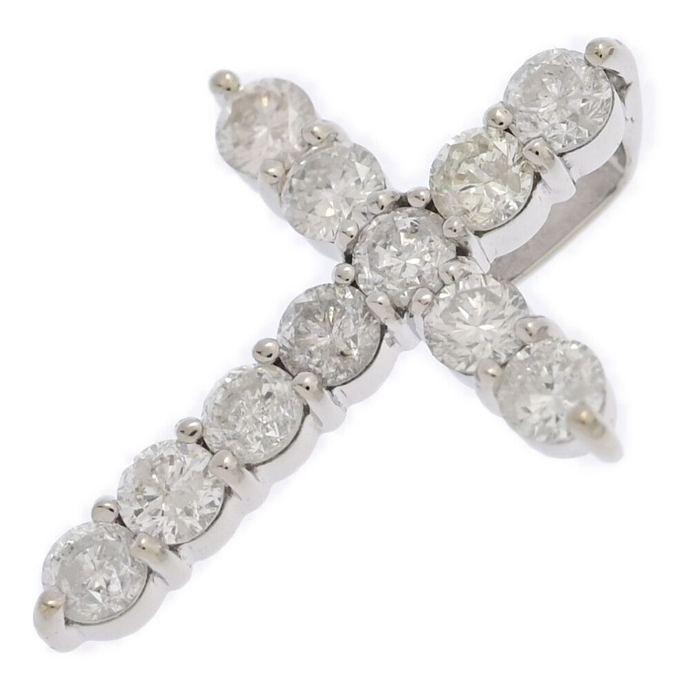 1.00ct/クロスモチーフ・ダイヤモンド ペンダントトップ/K18WG