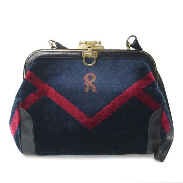 Roberta di Camerino がま口ミニショルダーバッグ(黒系 Roberta di Camerino がま口ミニショルダーバッグ(黒系