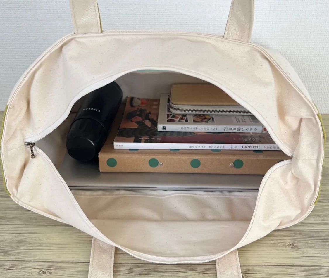 店舗を徹底的に調べる。 XXL キナリ-ヒワグリーン 大きめ シンプル 肩かけトートバッグ 倉敷帆布を使用 akaneko 8号帆布 鶯色 【日替わりセール】