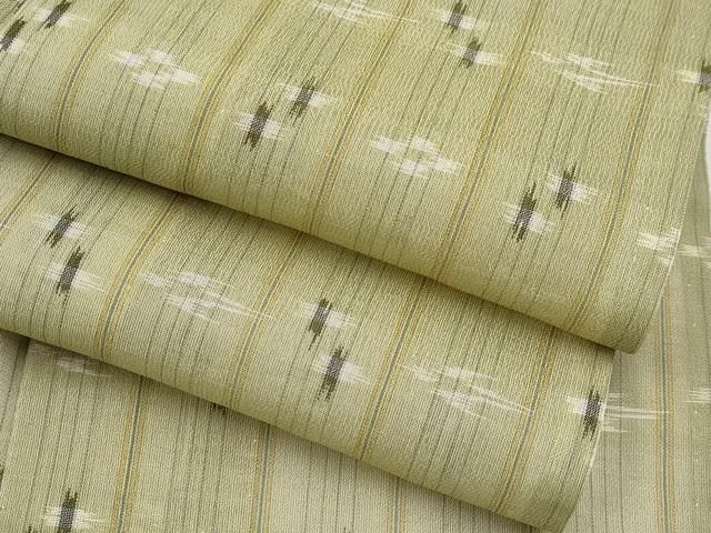 平和屋着物 上 夏物 本場琉球絣 夏琉球 黄海松茶色地 CYAA3320s5