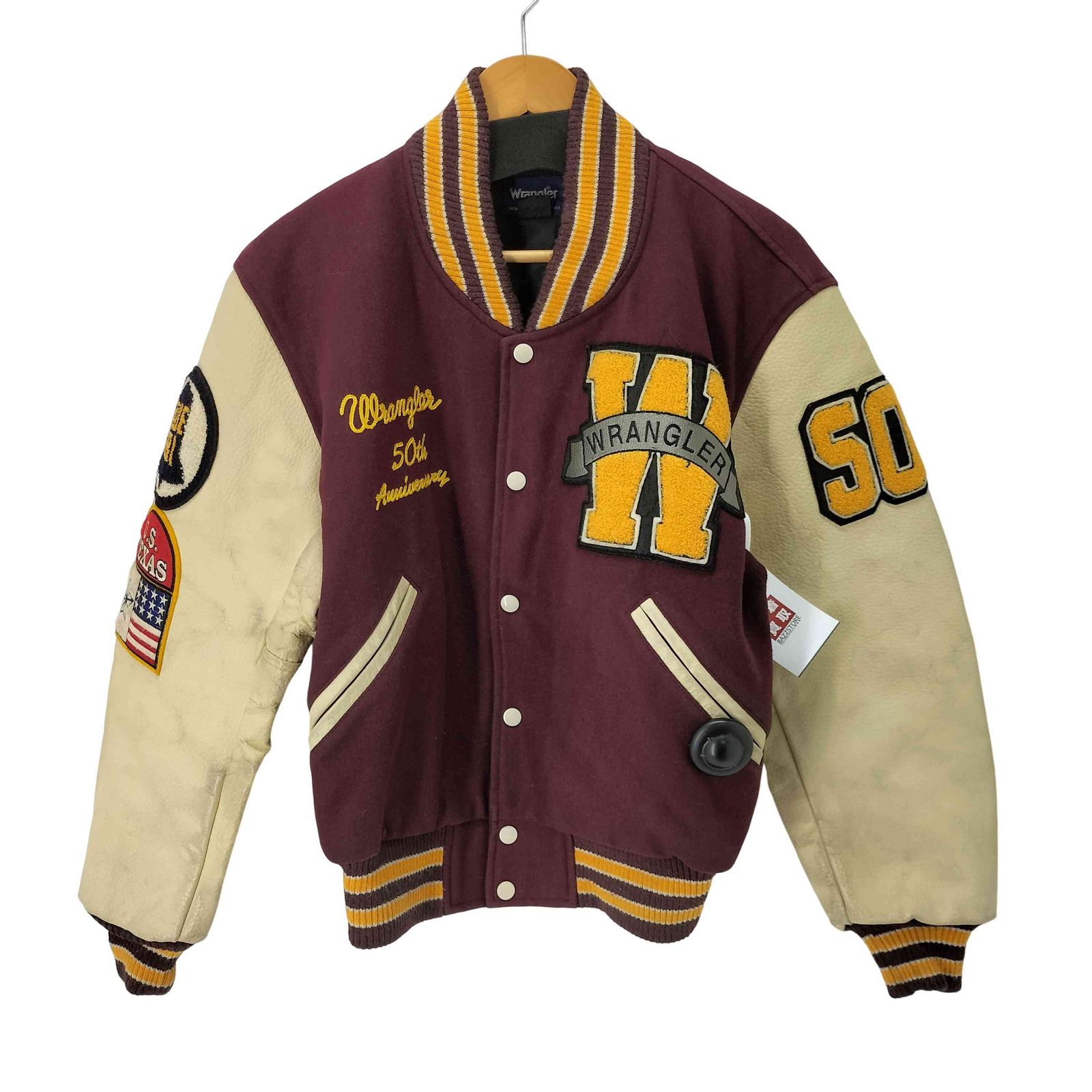 ラングラー Wrangler ワッペンデザインレザー切替スタジャン