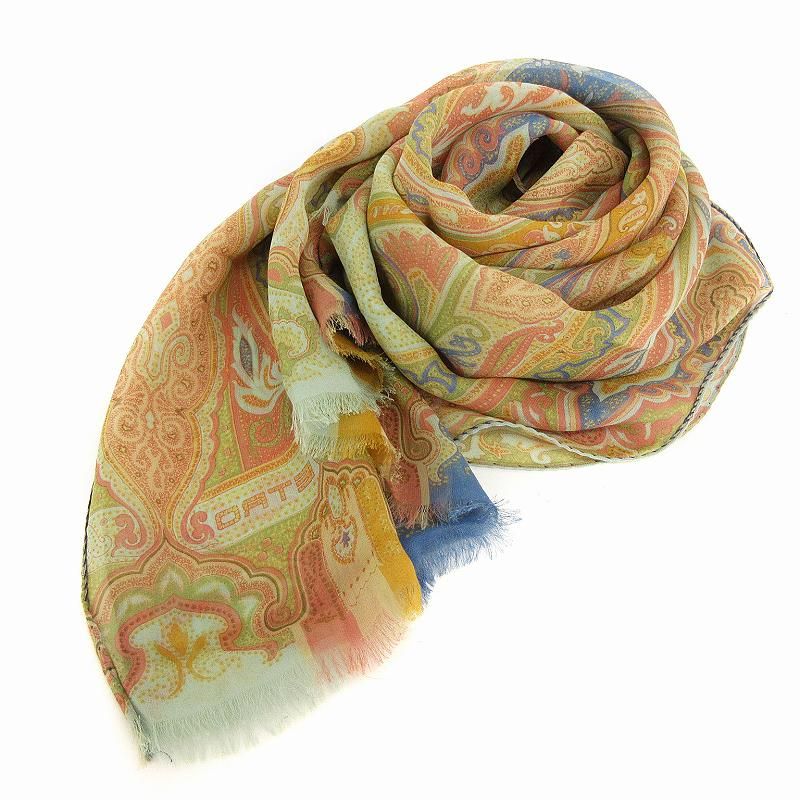 エトロ ETRO シルク シフォン ペイズリー 大判 ストール スカーフ