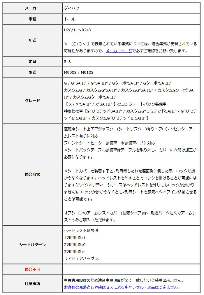 海外限定。 Clazzio クラッツィオ シートカバー ストリームステッチ トール M900S | M910S H28|11～R2|8 ET-1160