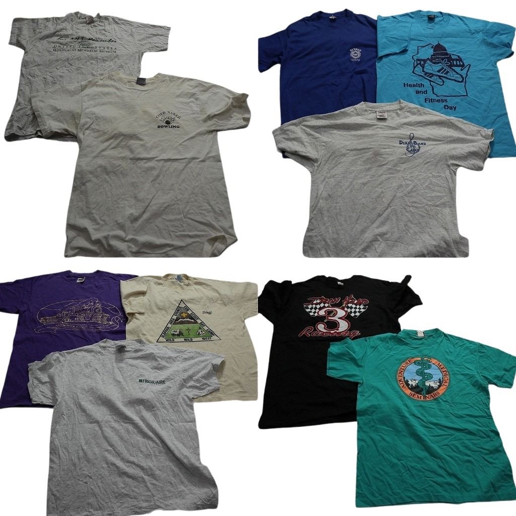 古着卸 ～90s シングル 半袖Tシャツ 10枚セット メンズ Ｌ 英字プリント ワンポイント 古着 NA2385