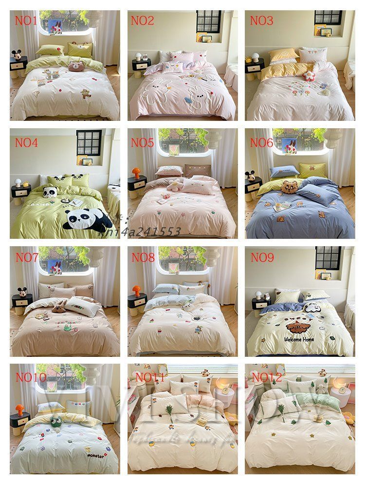 ベッド用品 掛け布団カバー 布団カバーセット 綿 寝具カバーセット 北欧風 枕カバー 4点セット kni4a241553