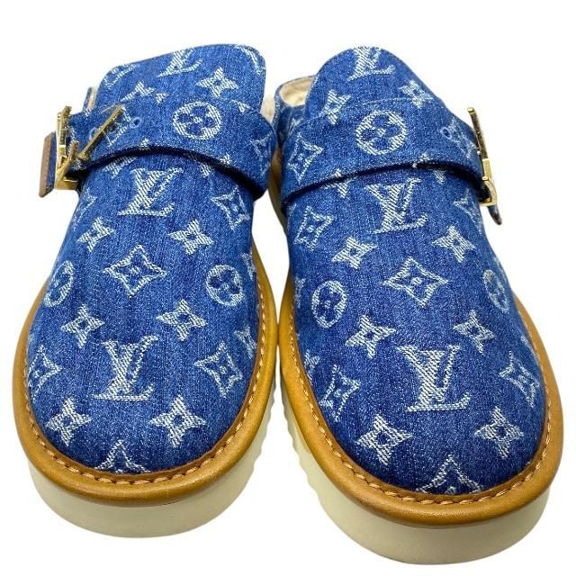 LOUIS VUITTON ルイ ヴィトン LVコージーライン ムートン ミュール サンダル モノグラムデニム ムートン ブルー [サイズ 7  (約26cm)] - メルカリ