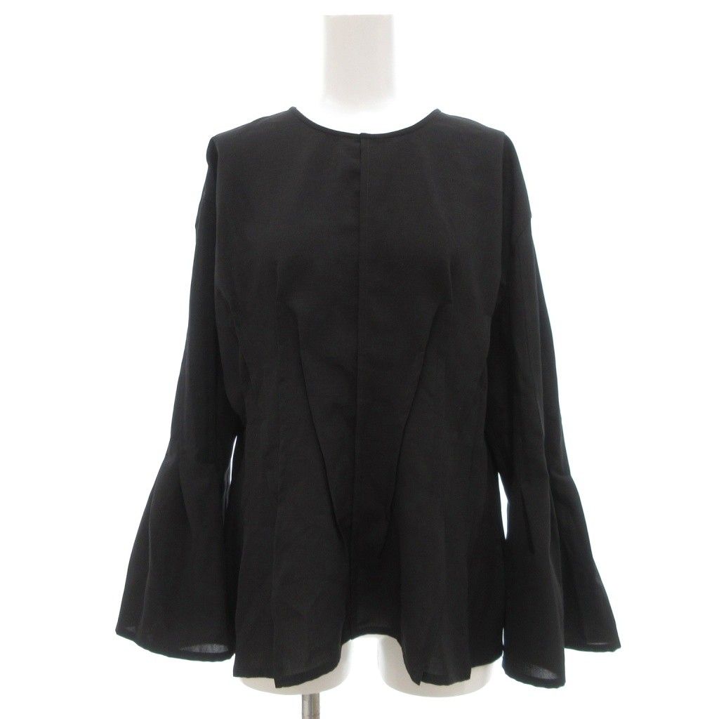 アドーア ADORE 24SS ドライタッチ シアー ブラウス 長袖 38 黒 UO