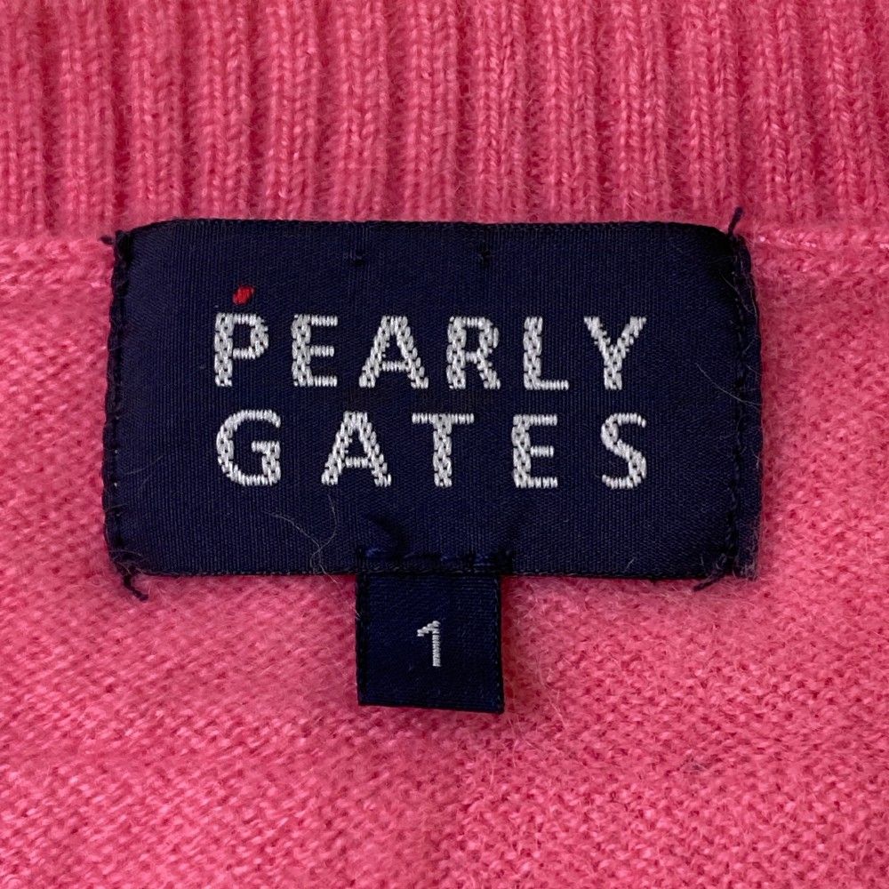 サイズ：1 PEARLY GATES パーリーゲイツ 25周年 カシミヤニットセーター  ピンク系 [240101462224] ゴルフウェア レディース ストスト サイズ：1 PEARLY GATES パーリーゲイツ 25周年 カシミヤニット