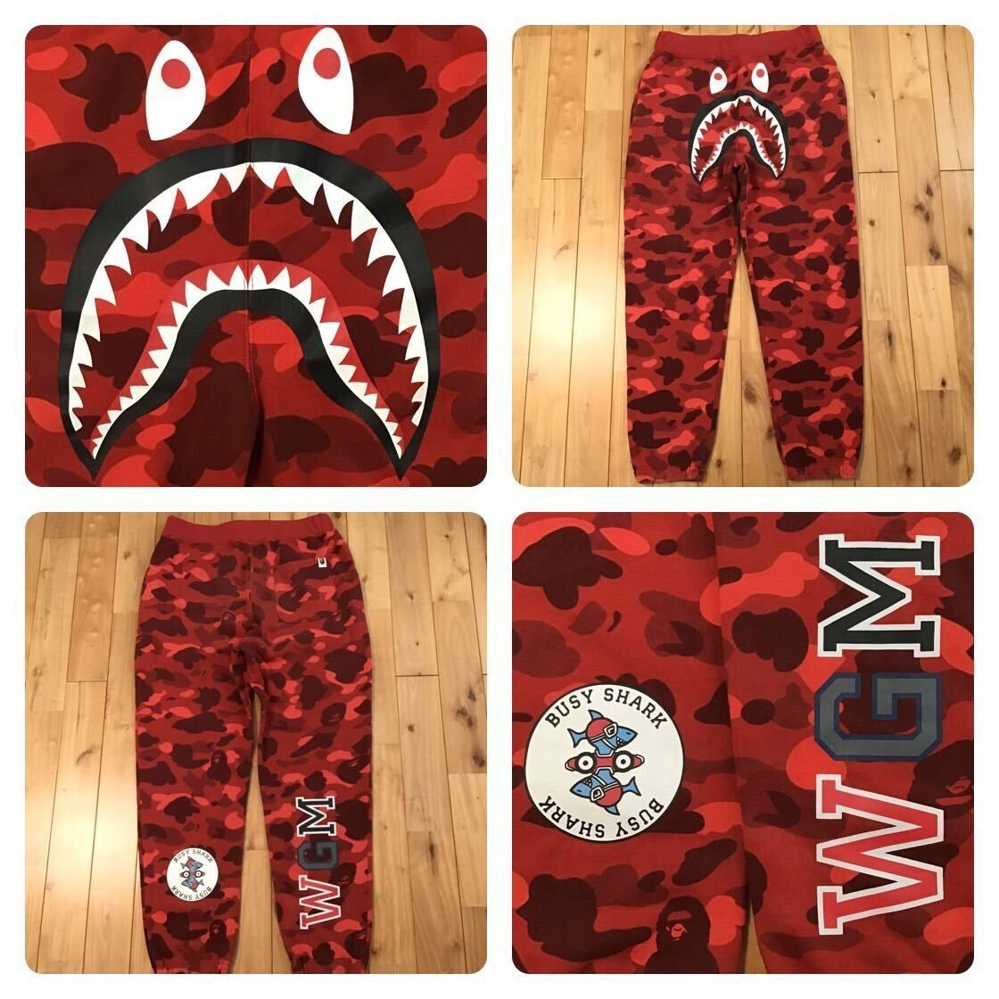 Red camo シャーク スウェットパンツ Mサイズ a bathing ape BAPE 