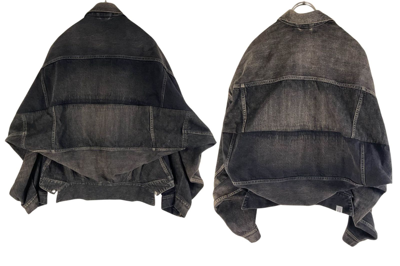 Maison MIHARA YASUHIRO メゾンミハラヤスヒロ 46 ブラック コンビネーションデニムジャケット 2WA