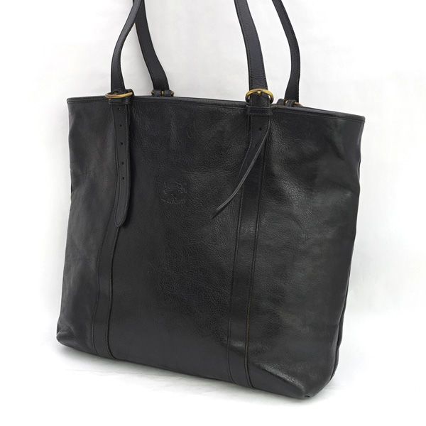 IL BISONTE | イルビゾンテ ◆トートバッグ|レザー|ロゴ|ブラック バッグ|バック|BAG|鞄|カバン メンズファッション 代引不可 同梱不可