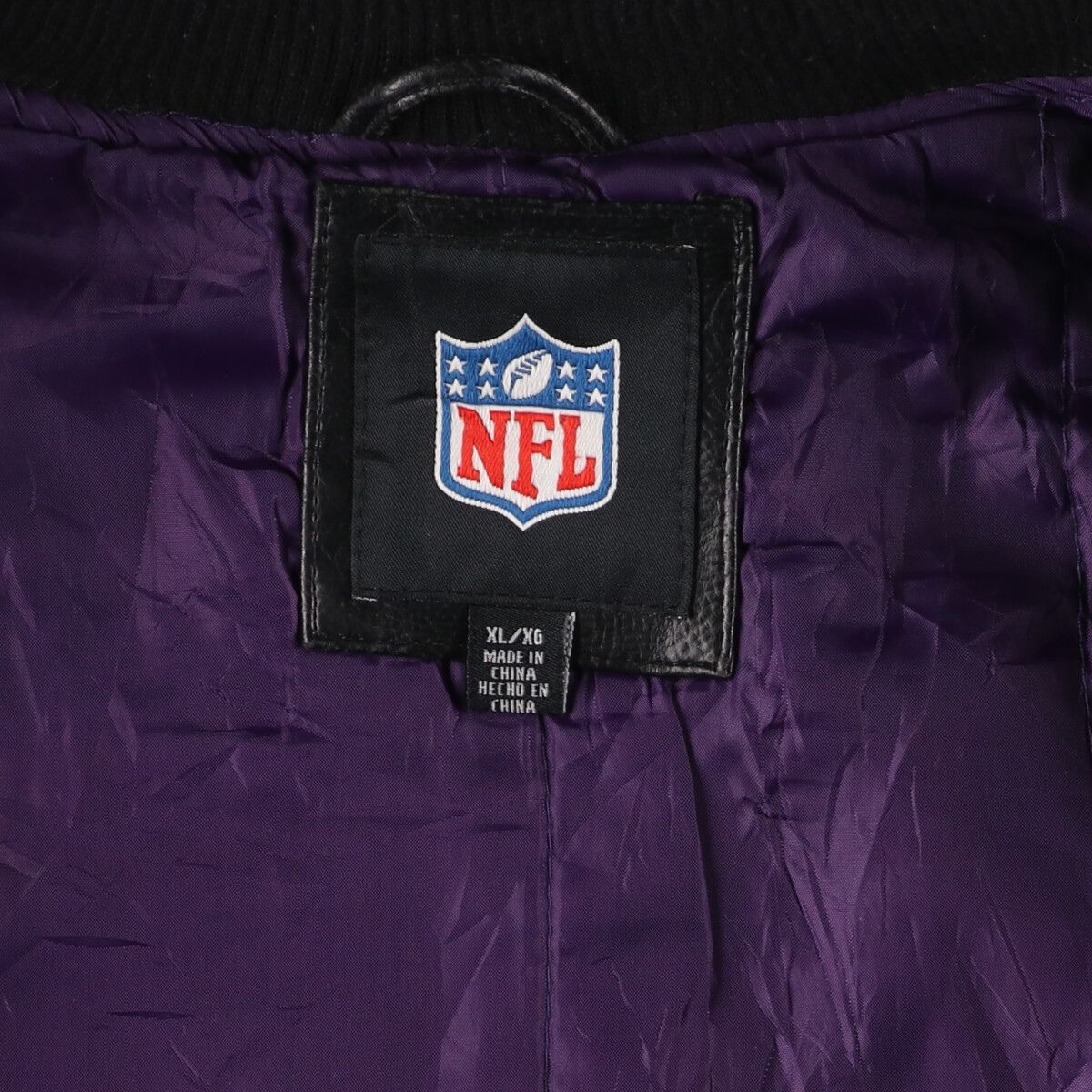 古着 NFL BALTIMORE RAVENS ボルチモアレイブンズ フェイクレザー 