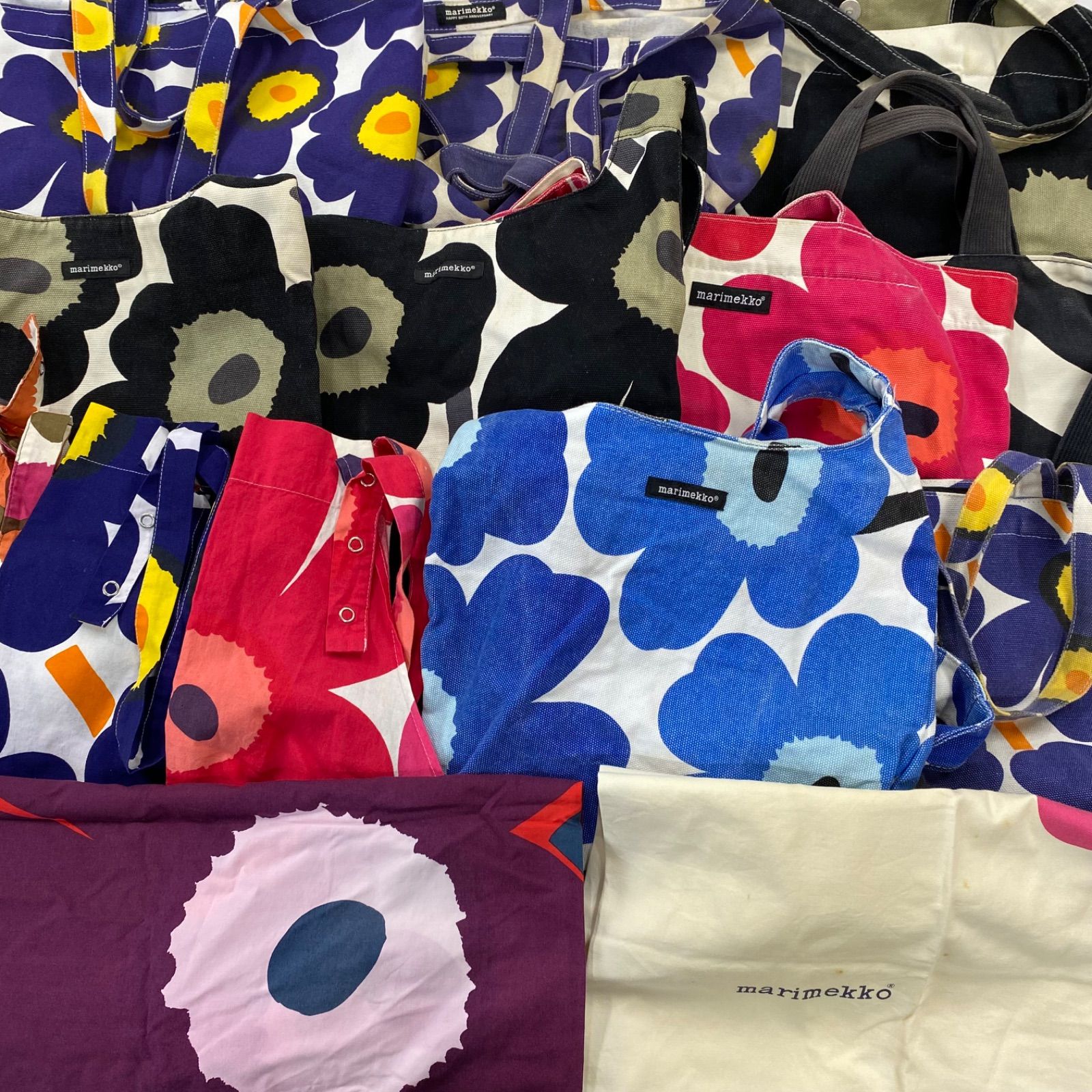 S152 マリメッコ風 小物 まとめ14点セット バッグ エプロン カバー