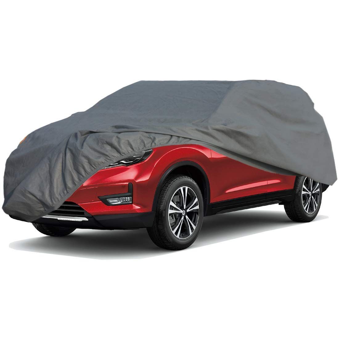 Size 485*185*152CM_Color グレー カーカバー SUV対応 自動車 ボディーカバー 裏起毛 4層構造 車カバー 不織布 台風 防水防雪防塵防雪紫外線 四季対応 485*185*152CM グレー