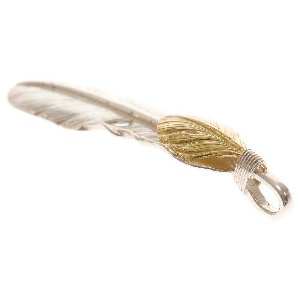 ゴローズ　上金ネックレス goro's (ゴローズ) 【新品】【現行】上金特大フェザー 左向き