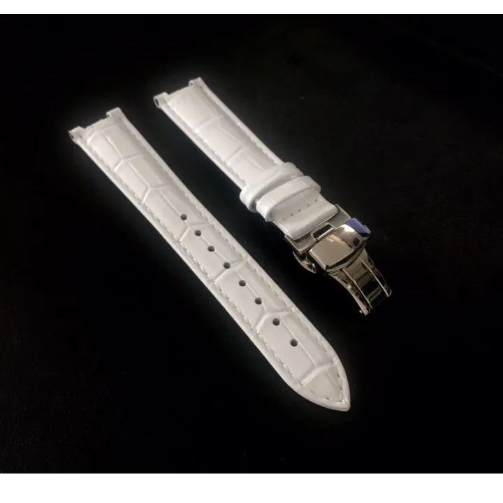 カルティエ・パシャC対応　ホワイト　カーフレザーベルト・バックル Cartier カルティエ 純正 レザーベルト パシャ Dバックル付