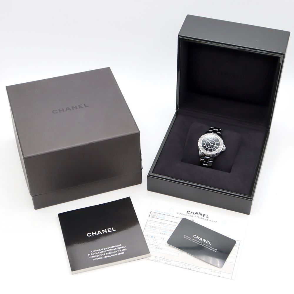 CHANEL シャネル J12 38mm H0950 デイト 200m防水 純正ダイヤモンド 2 ...