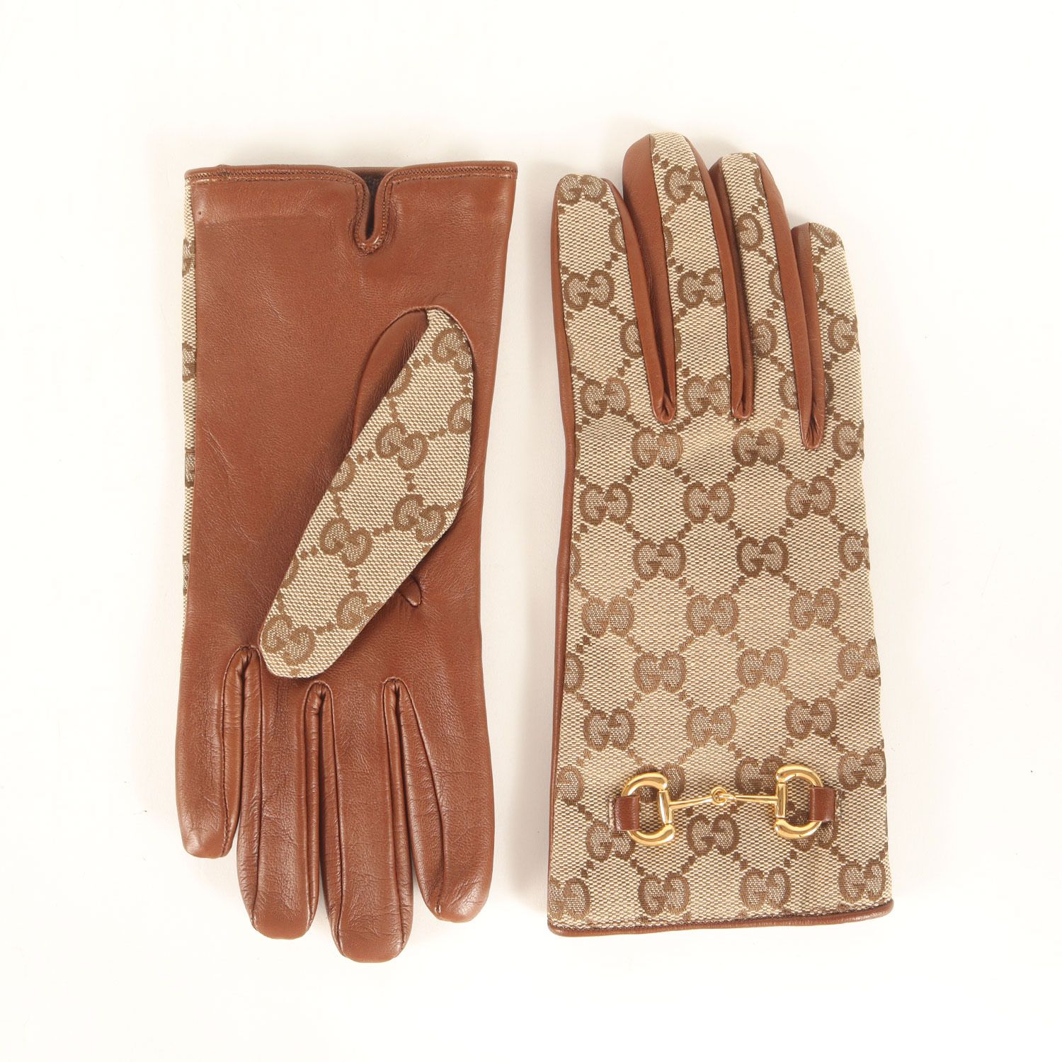 GUCCI グッチ ブラウン サイズ M 7 1|2 | 22AW 金ビット GGモノグラム ラムレザー グローブ | 手袋 | イタリア製 | ブランド ファッション アイテム 小物 メンズ