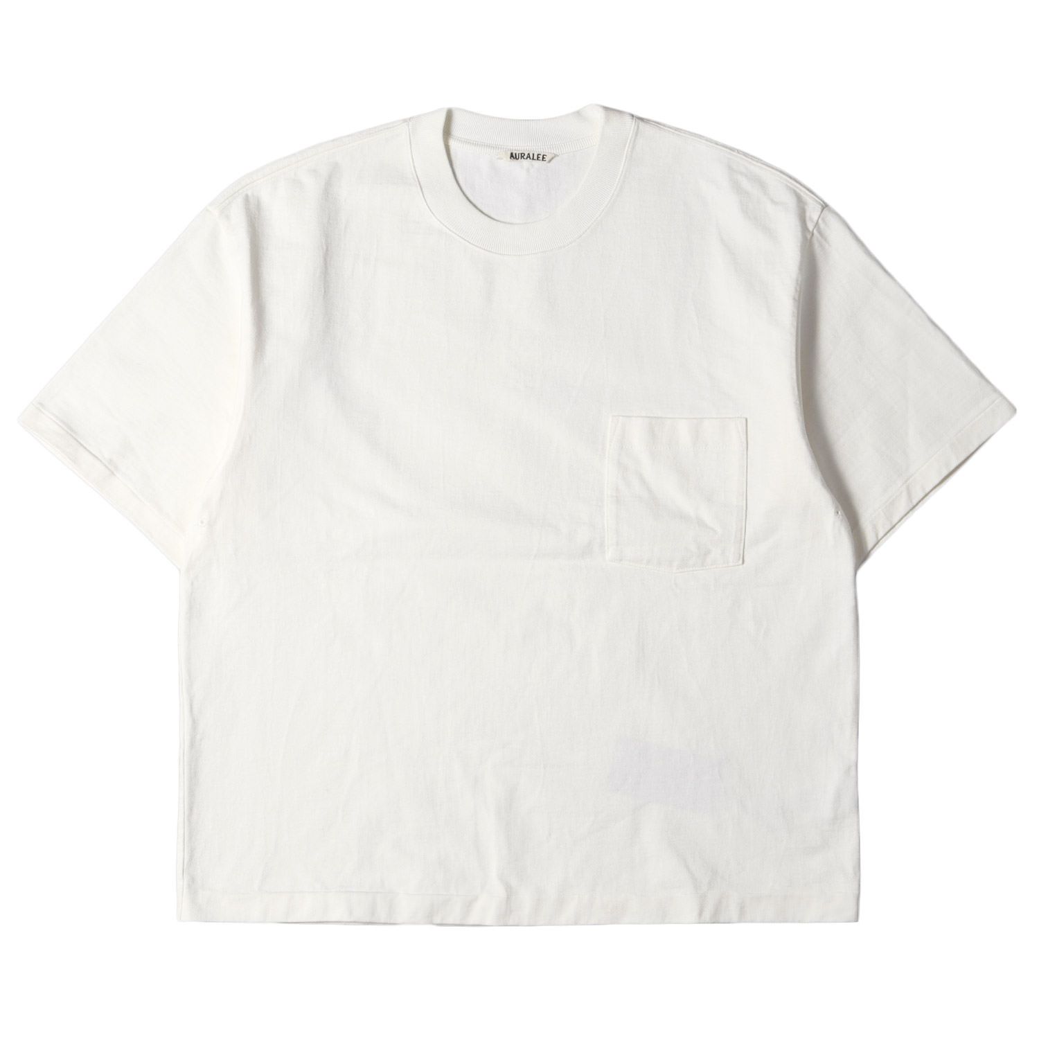 AURALEE オーラリー Tシャツ サイズ:3 21SS スタンドアップ ヘビーウェイト ポケット クルーネック 半袖Tシャツ STAND-UP TEE A21ST01SU ホワイト 白 トップス カットソー 日本製【メンズ】