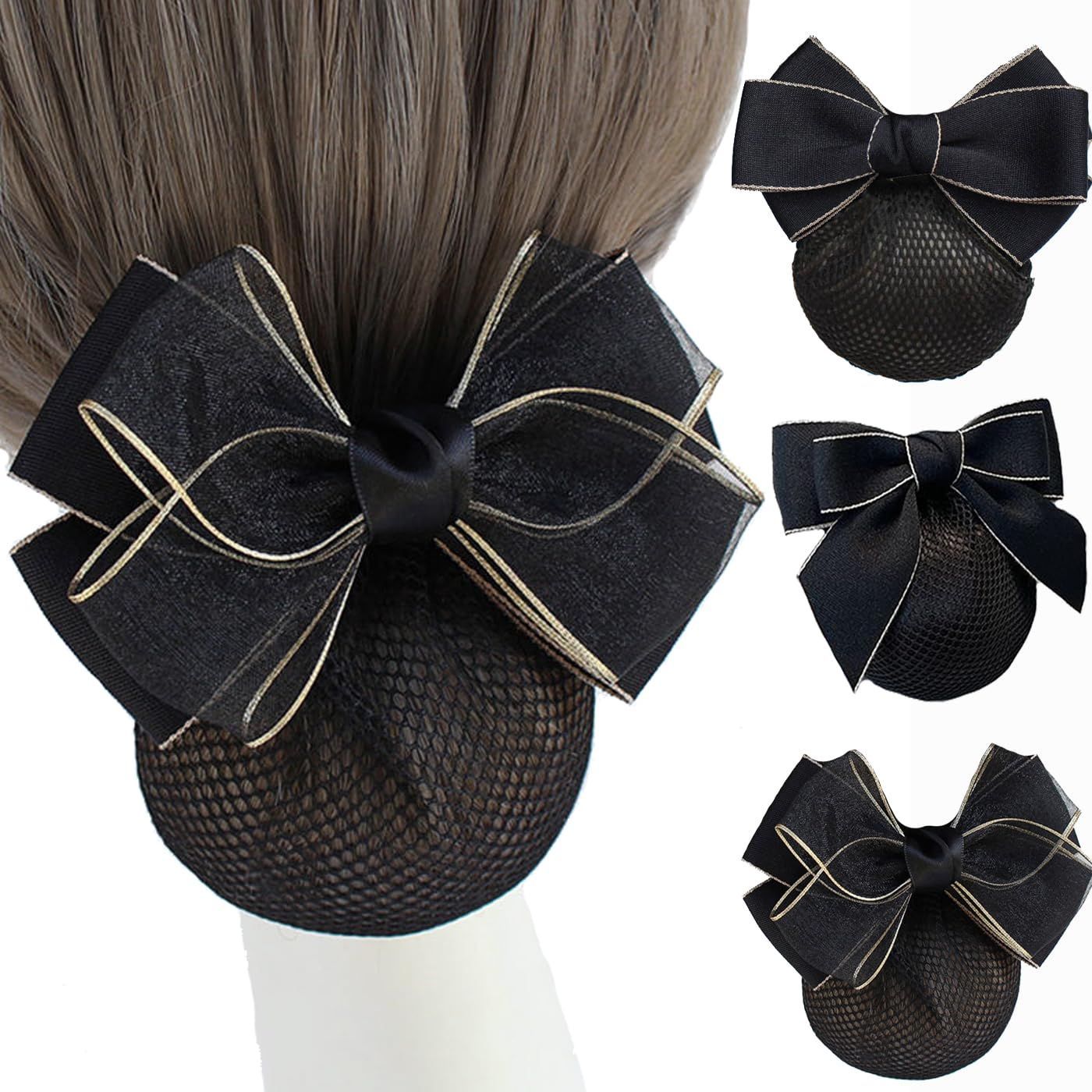 コンプレックスビズ　リボン　バレッタ　シニヨン　ヘアネット付き（取り外し可能） コンプレックスビズ リボン バレッタ シニヨン ヘアネット付き