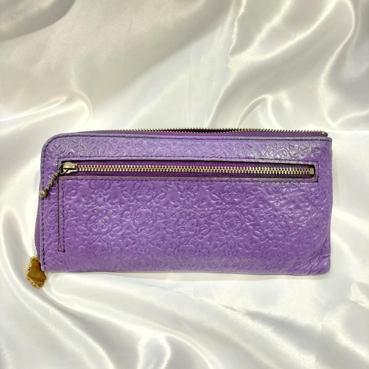 ANNA SUI 鬼滅の刃 胡蝶姉妹コラボ 長財布 パープル 蝶ロゴ付き
