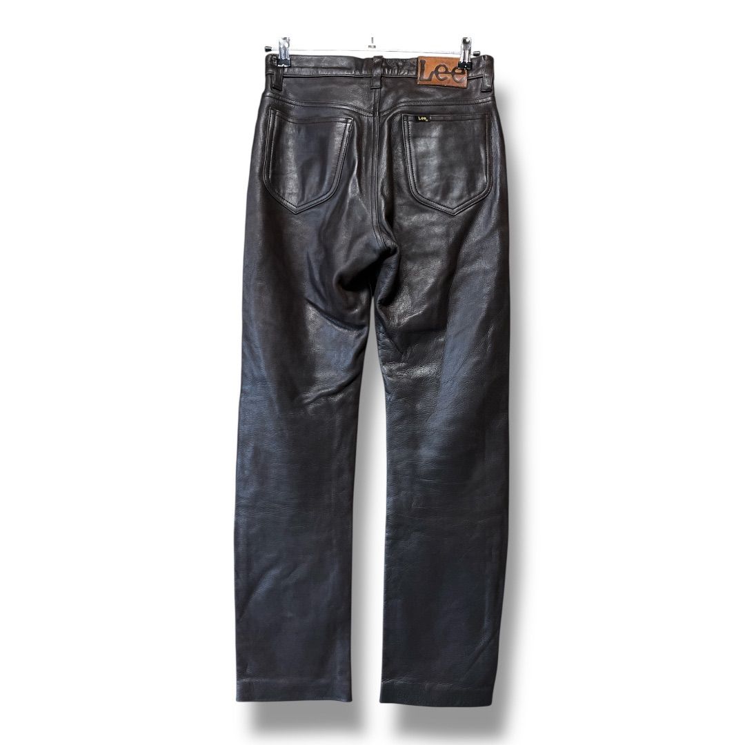 LEE 牛革ライダーズレザーパンツ 黒 W34 高級レザー】Lee RIDERS リー
