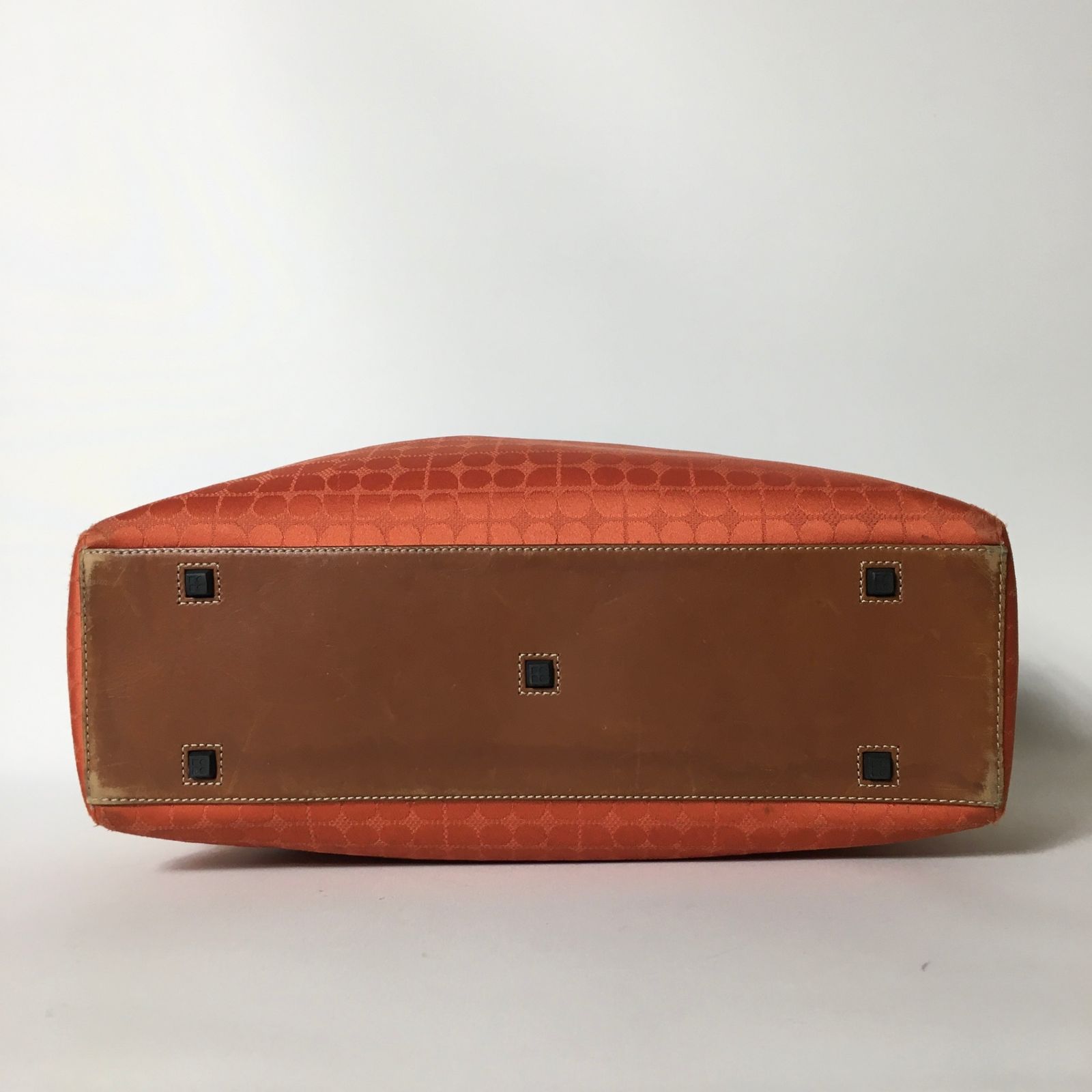 2507-82｜ケイトスペード トートバッグ キャンバス レザー オレンジ 
