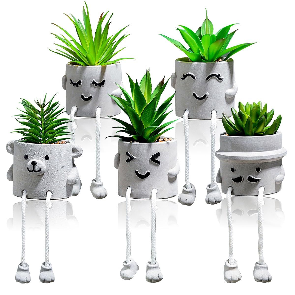SALUDABLE 人工観葉植物 フェイクグリーン ミニ 卓上 北欧 かわいい 5個セット