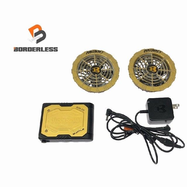 品セット BURTLE バートル 24V エアークラフト用 バッテリー AC08 ファンユニット AC08-1 金|ゴールド 空調作業服用116785