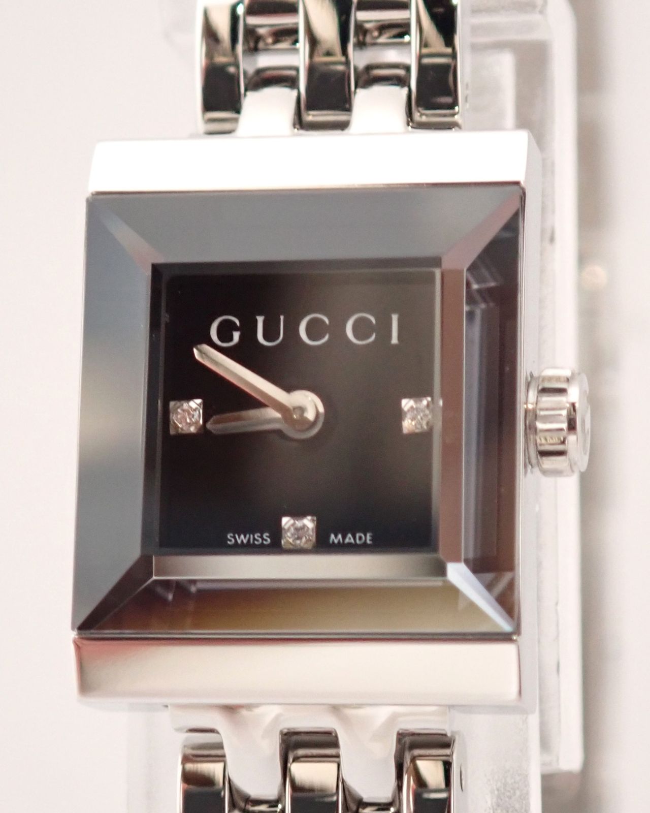 定価17万円↑新品 GUCCI グッチ Gフレーム YA128507 128.5 3Pダイヤ 黒文字盤 クオーツ 時計 563-9 - メルカリ