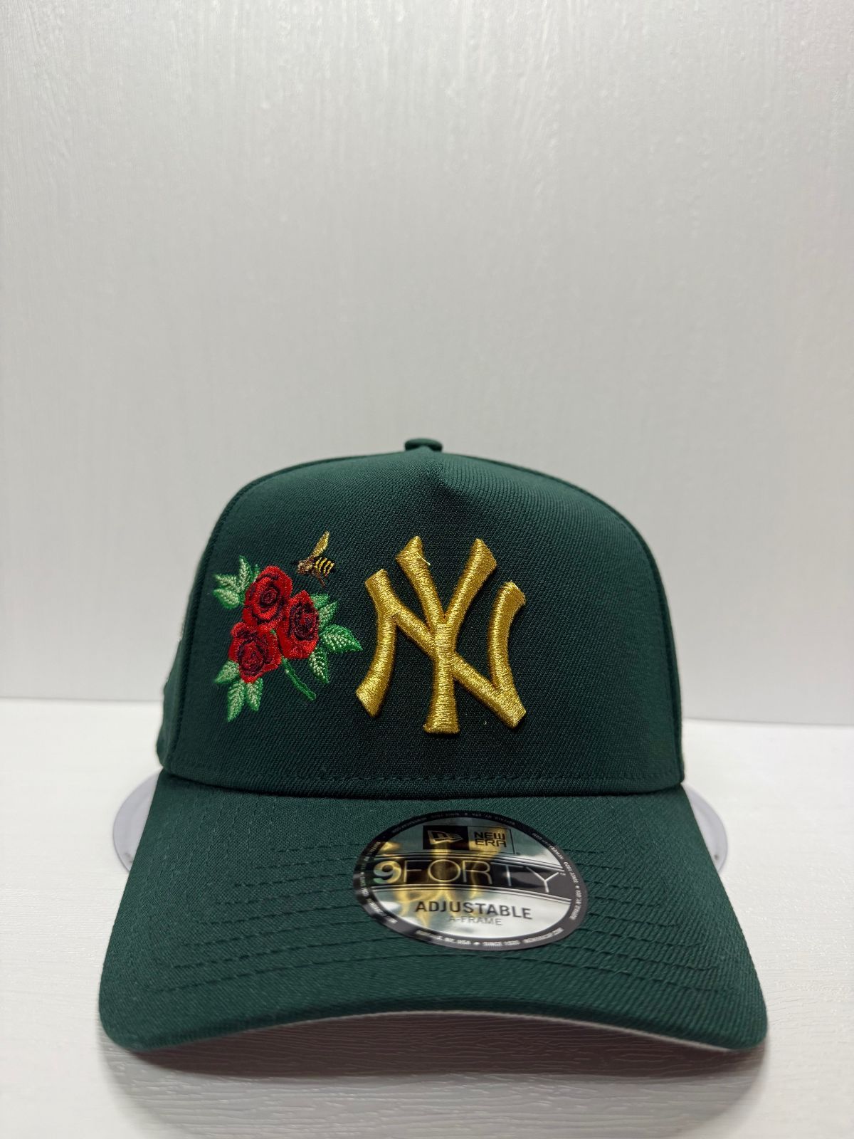 Newera ニューヨークヤンキース ワールドシリーズ1998 ローズ刺繍 9 forty A-FRAME スナップバックキャップ グリーン