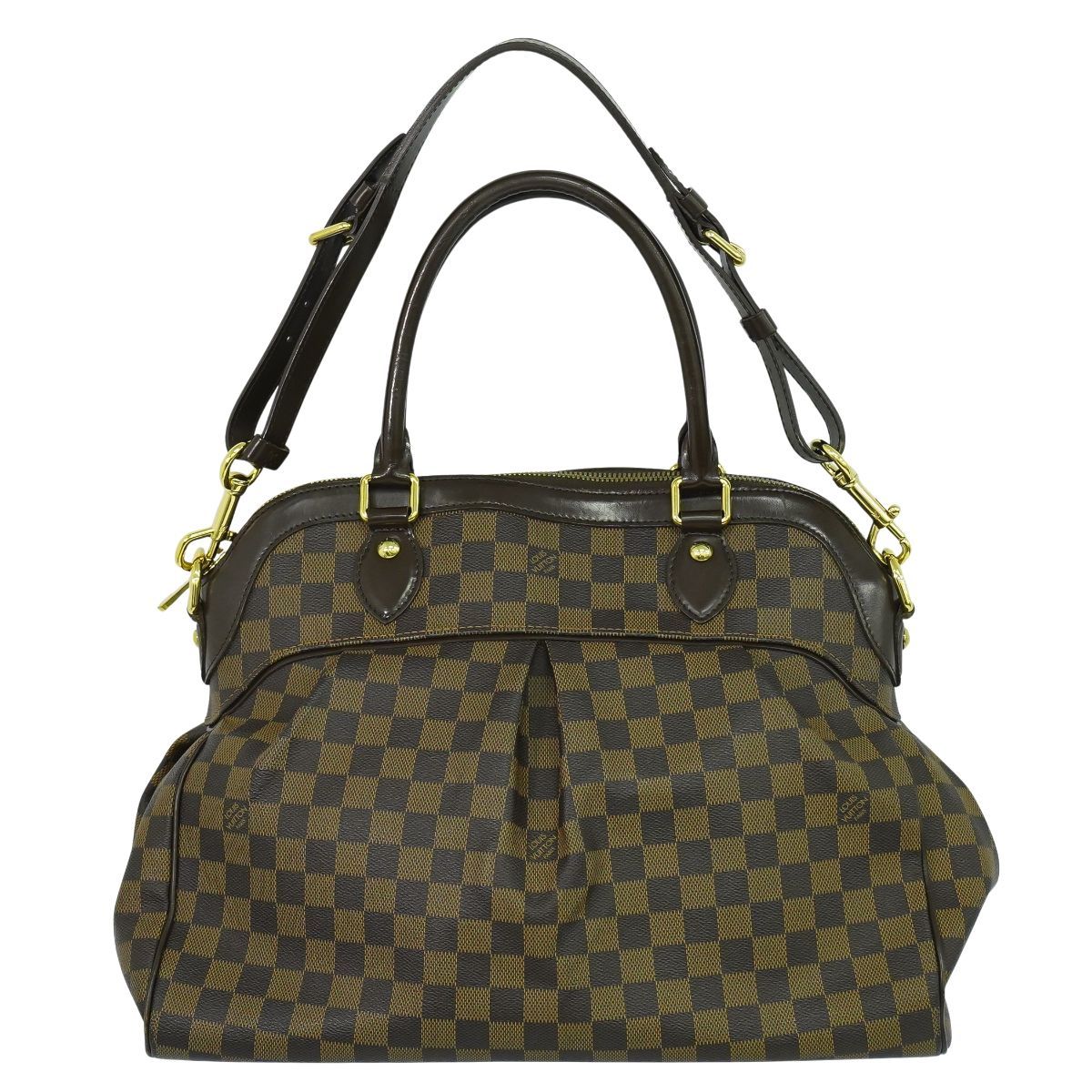 本物 ルイヴィトン LOUIS VUITTON LV トレヴィ GM ダミエ エベヌ 2WAY ショルダーバッグ ハンドバッグ ブラウン N51998 ビトン バッグ フォロー割