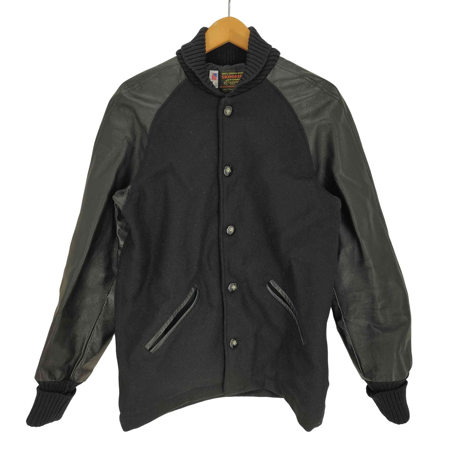 美品　SKOOKUM レターマンジャケット　MADE IN USA ブラック34 スクーカム SKOOKUM USA製 LETTERMAN JACKET レターマン