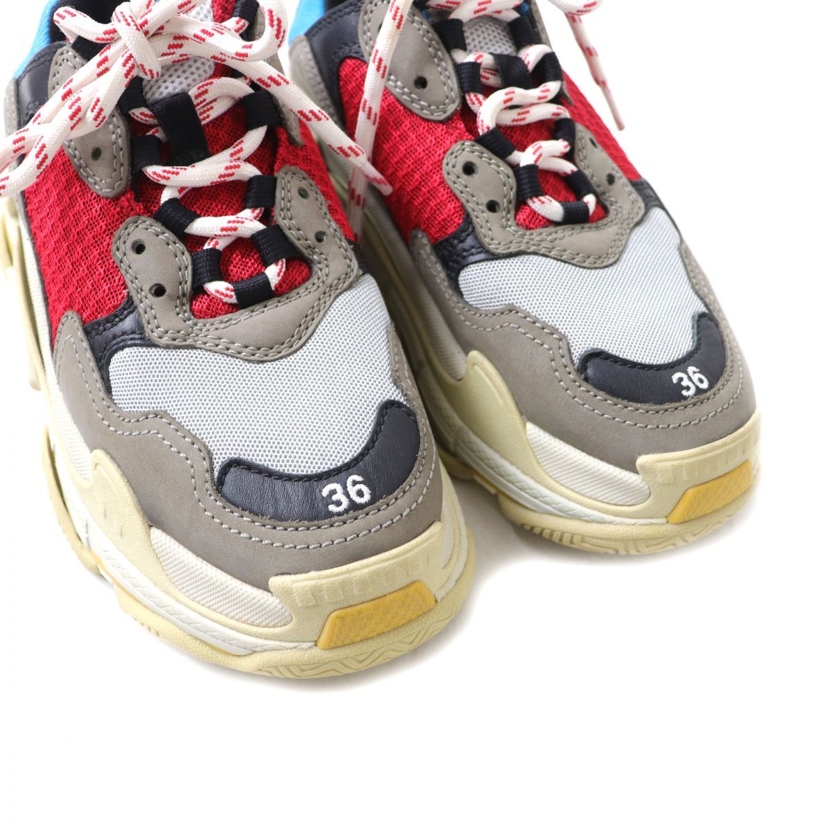 極美品☆BALENCIAGA バレンシアガ 554105 Triple S トリプルS ロゴ刺繍 
