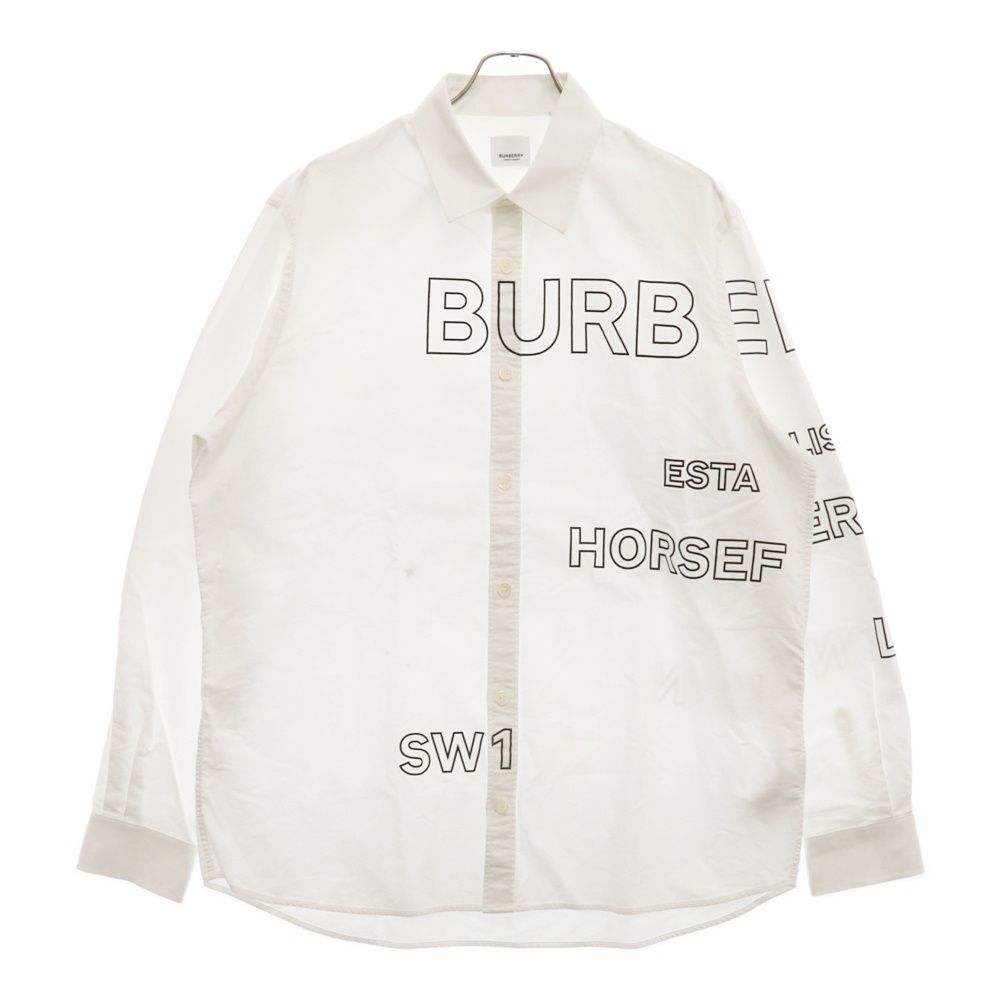 BURBERRY (バーバリー) 21SS ホースフェリー ロゴプリント 長袖シャツ 8036768 ホワイト - メルカリ