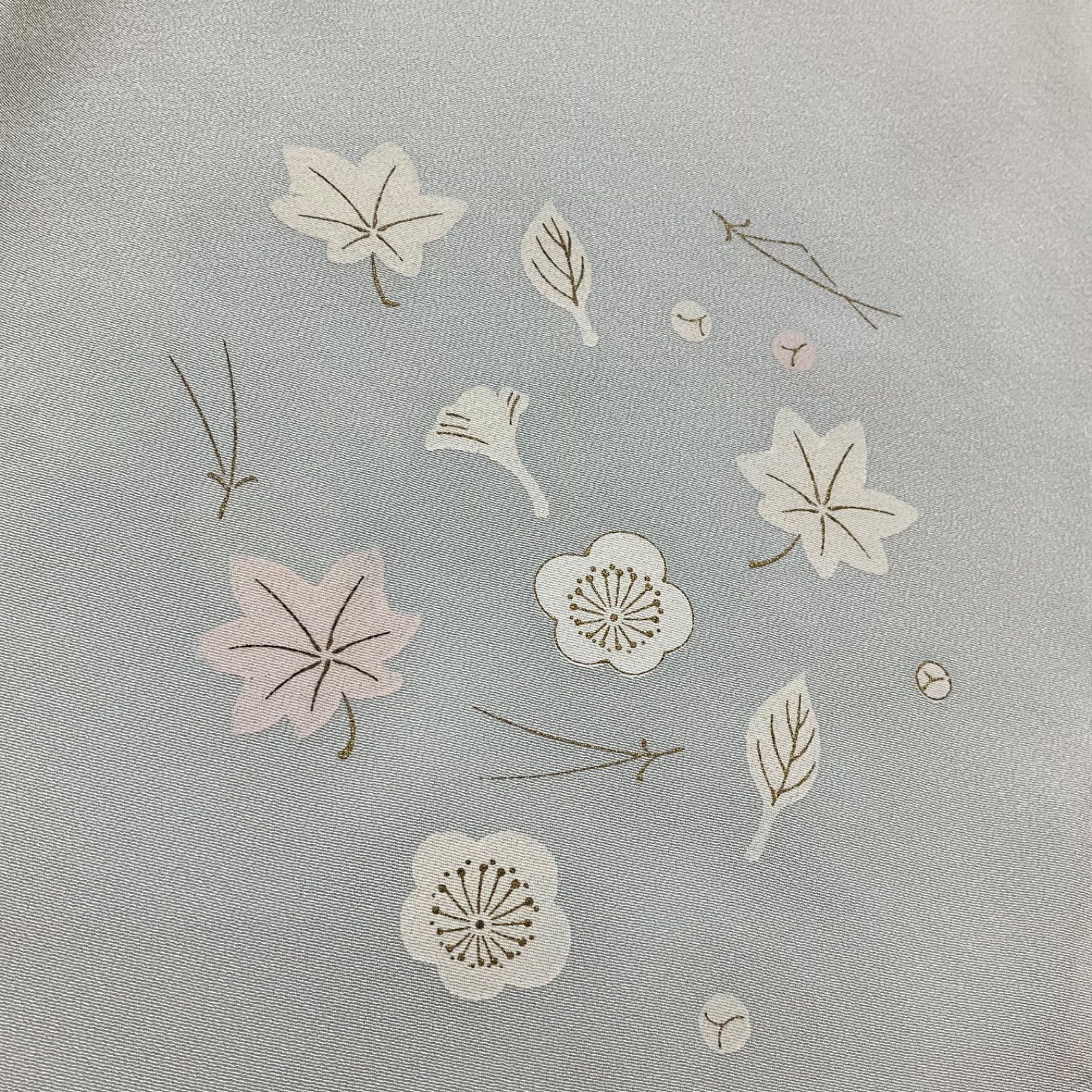 小紋 袷 正絹 仕付け糸付き kimono+one◇未使用同然◇長襦袢◇仕付け糸