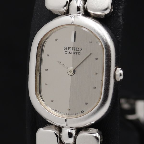 【美品 稼働】SEIKO 7320-5340 シルバー ブレスレット腕時計 上品 稼働 セイコー 7320-5340 QZ シルバー文字盤 レディース腕時計 TKD