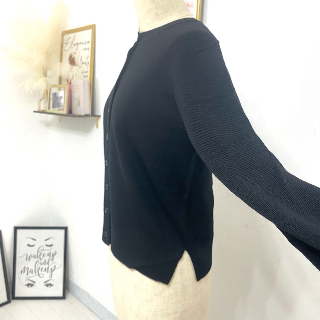 新品 TREFLE+1 カーディガン ブラック 黒 刺繍入り ウール素材 高級 ラメスワンカーディガン | Cardigan,長袖 | | TREFLE＋1（トレフル