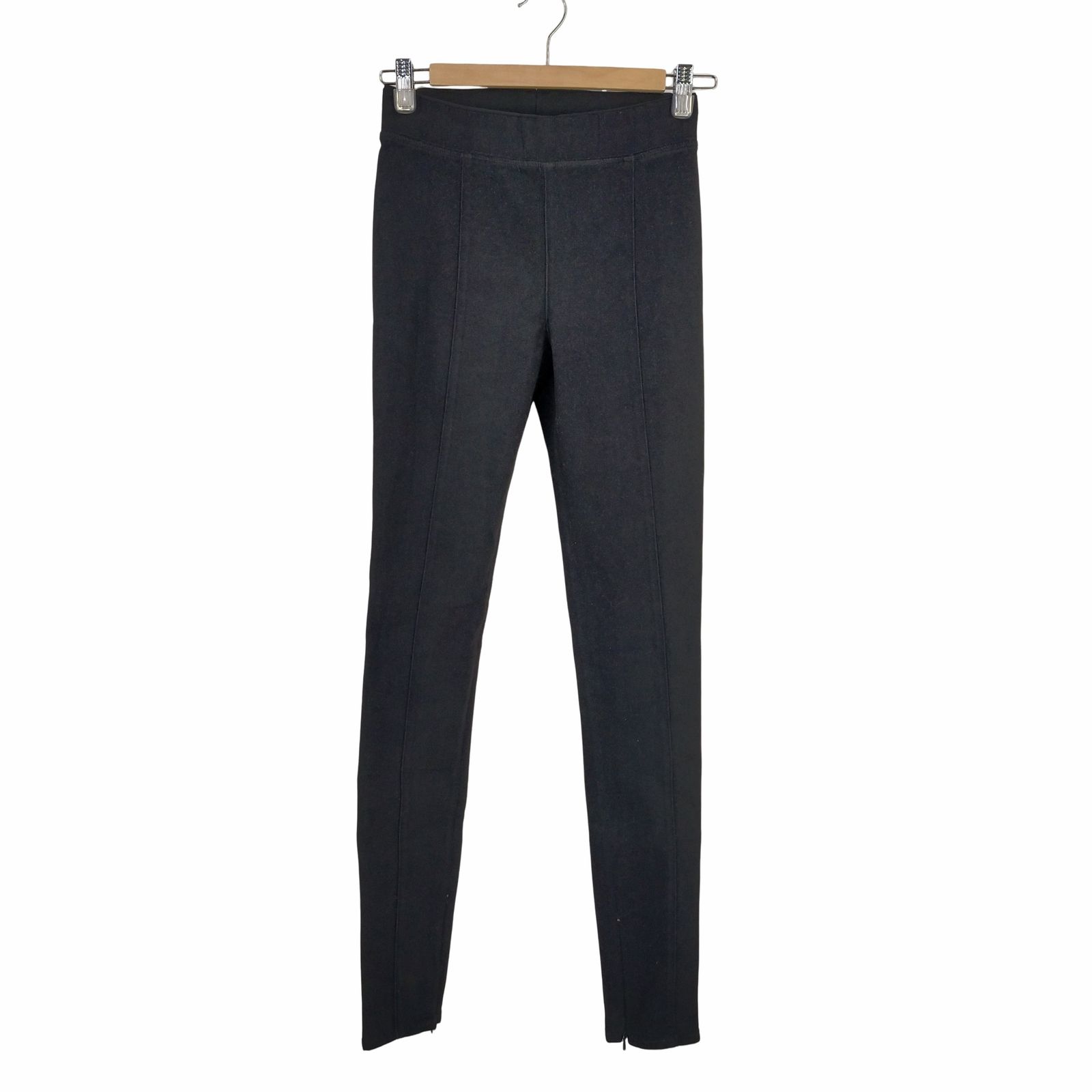 ヘルムートラング HELMUT LANG COATED BLACK SEAM SKNY LG イージーパンツ スキニー スリム ロング レディース UK：24 