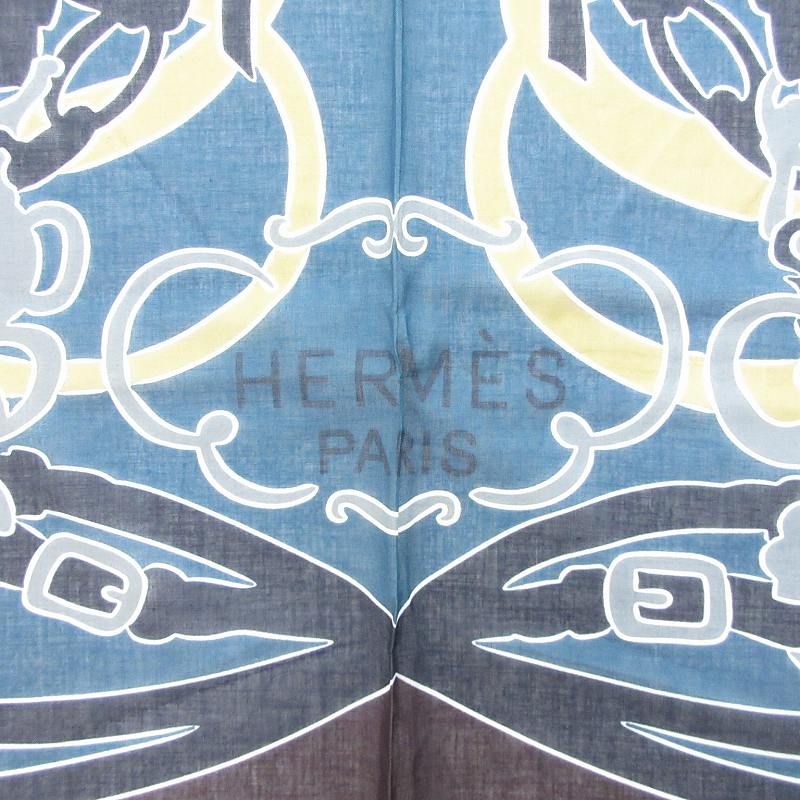 【美品】HERMES 式典用馬勒 大判 スカーフ ストール ショール 美品】HERMES 式典用馬勒 大判 スカーフ ストール ショール 楽天
