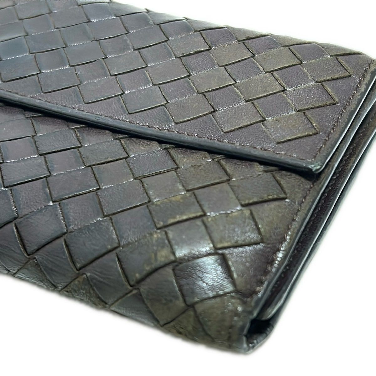 美品 BOTTEGAVENETA ボッテガヴェネタ イントレチャート ブラウン BOTTEGA VENETA(ボッテガヴェネタ) 長財布 イントレチャート