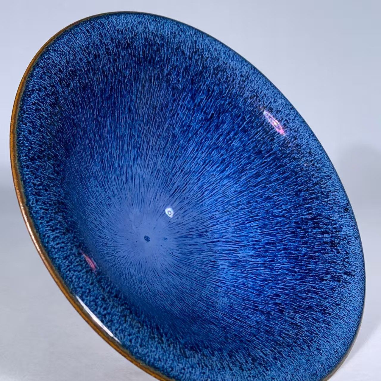 青磁 置物 古美術 中国時代物.旧蔵.青釉兎毫碗.旧蔵.宋建