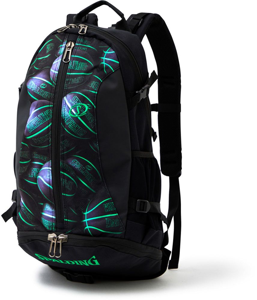 SALE，低価】 スポルディング SPALDING バスケット ケイジャー cager ストリートファントム グリーン バスケットボール バスケットバッグ  40-007SPG 室内球技 通学 部活 運動部 リュックサック 40007SPG グリーン SPALDINGリュック【新品】 大特価‼︎ SPALDING スポルディング バスケットボール　リュック　キースヘリング