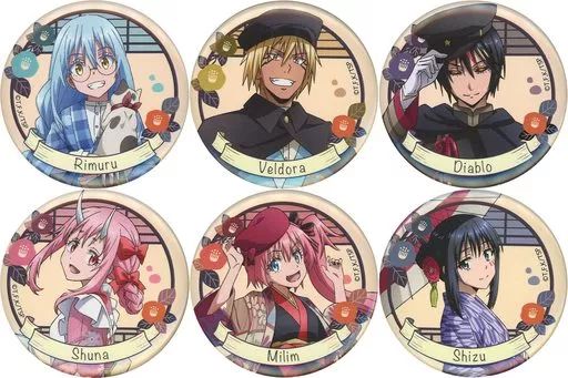 中古】バッジ・ピンズ 全6種セット 「転生したらスライムだった件 転生 転スラ缶バッジセット売り (転生したら大正モダンだった件)
