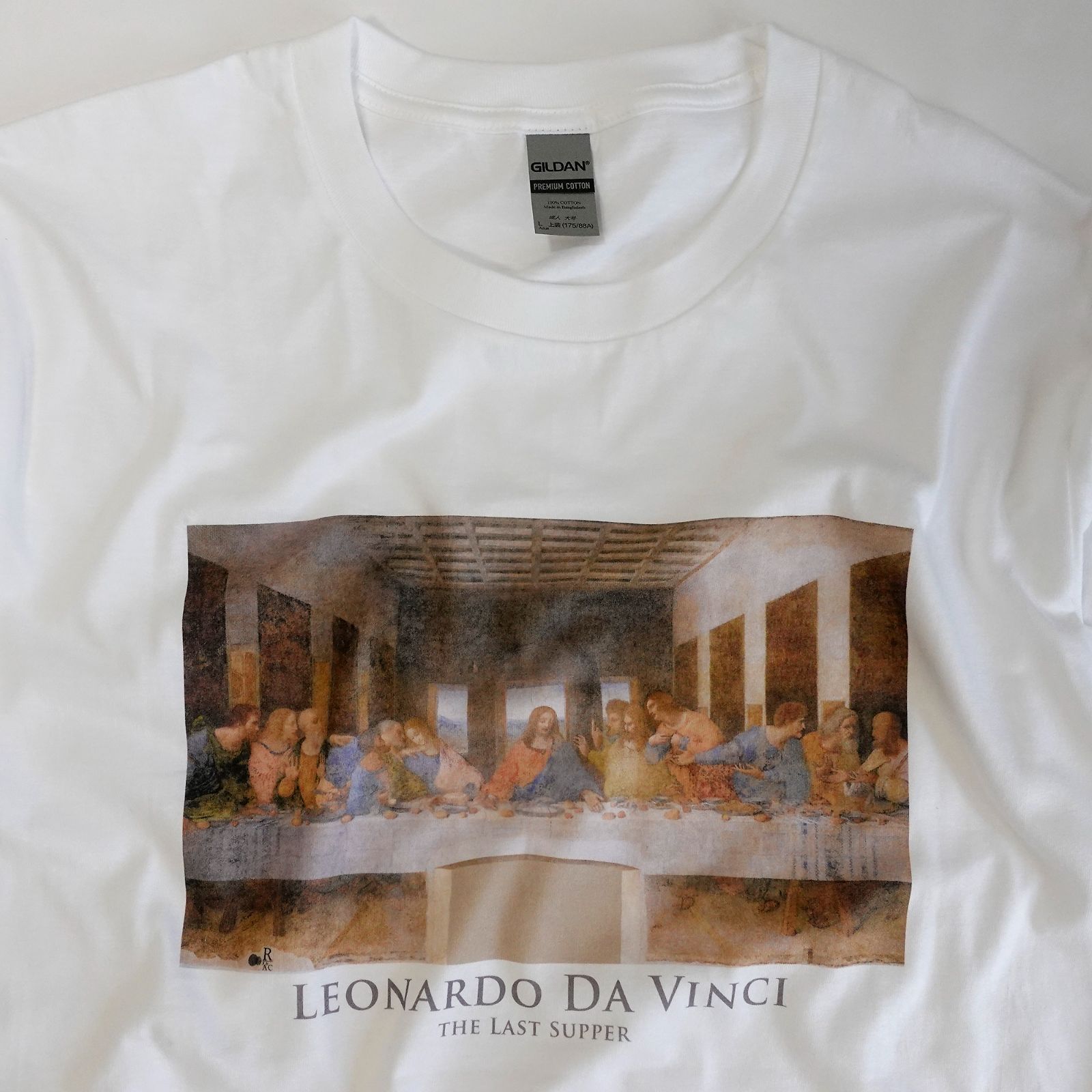 最後の晩餐 レオナルド ダ ヴィンチ 半袖 Tシャツ ホワイト GILDAN 